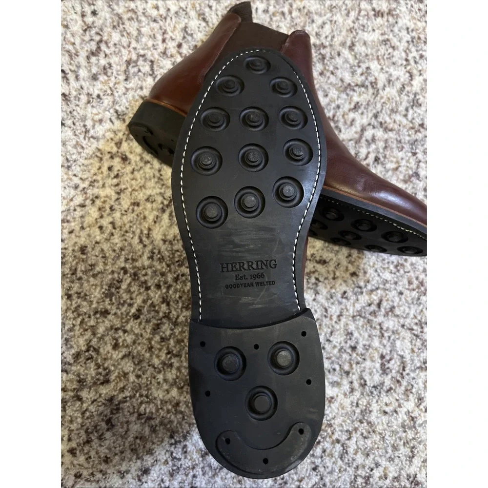 Herring Shoes New Men Chelsea Brown‎ Leather Sz 7F Equal Sz 8 US Made In India